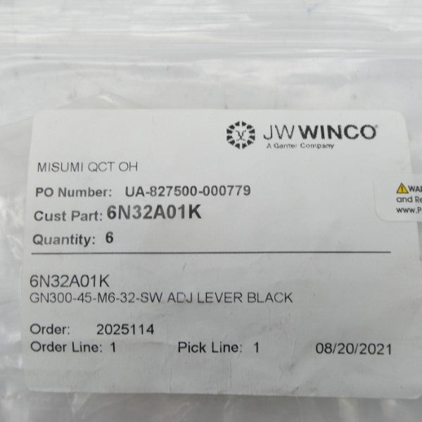 MISUMI 6N32A01K (PKG OF 6) NSMP