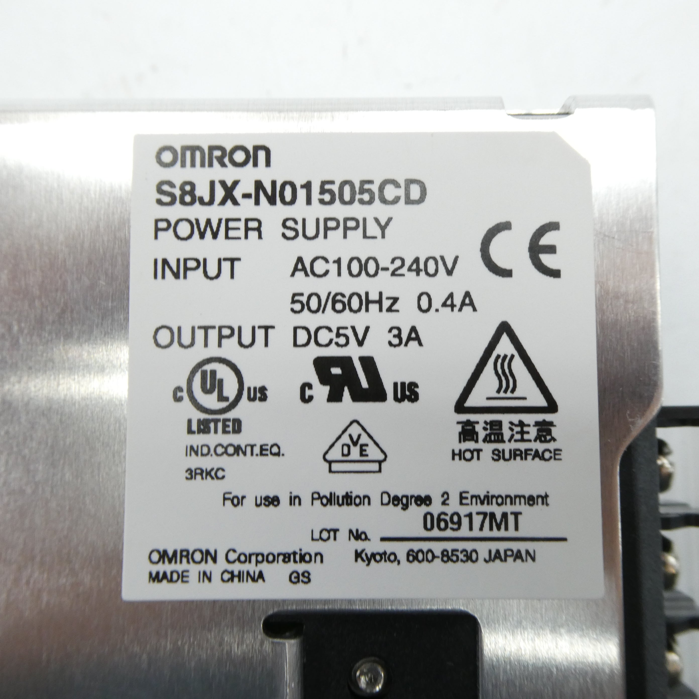 OMRON S8JX-N01505CD 100-240VAC 0.4A NSMP