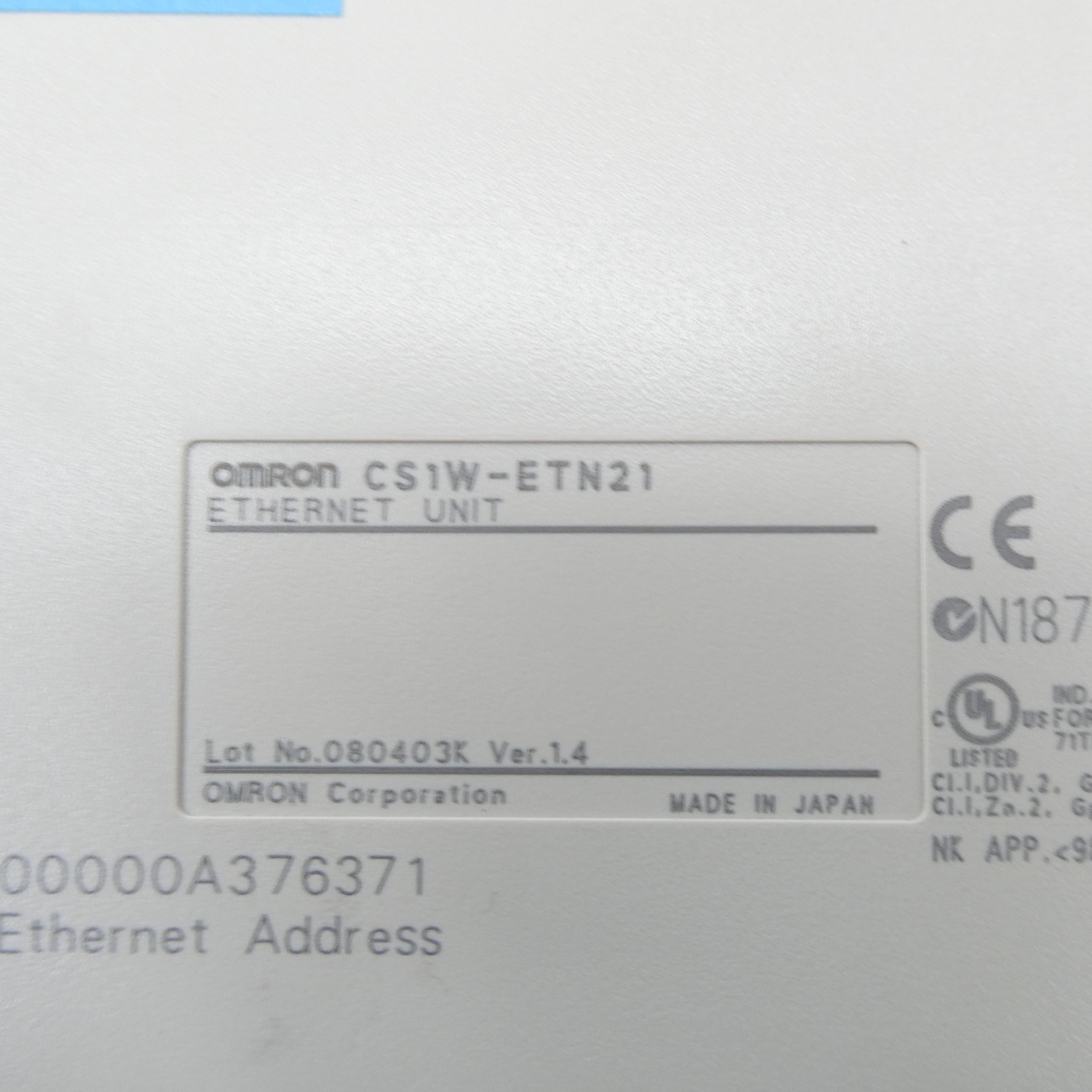 OMRON CS1W-ETN21 VER. 1.4 NSNP