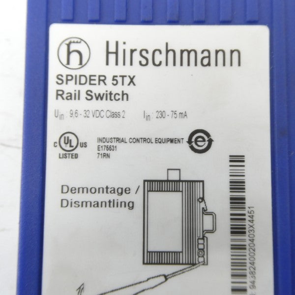 HIRSCHMANN SPIDER5TX 9.6-32VDC (AS PICTURED) NSNP