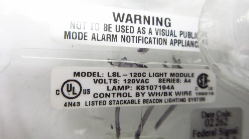 INDUSTRIAL SPARE PART LSL-120C SER. A 120VAC NSNP