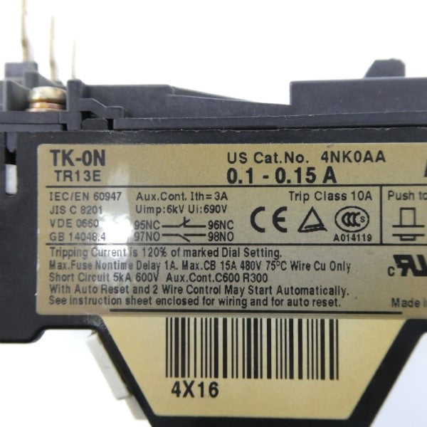 FUJI ELECTRIC 4NK0AA 600V  0.1-0.15A NSNP
