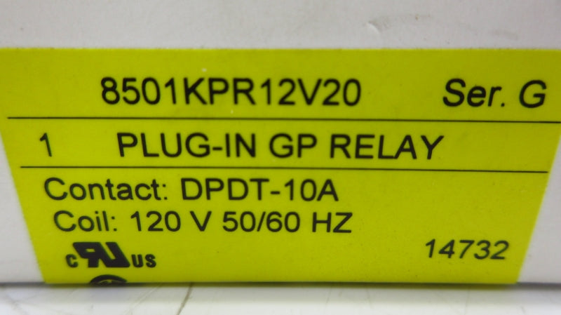 SQUARE D 8501KPR12V20 SER. G 120V 10A NSMP