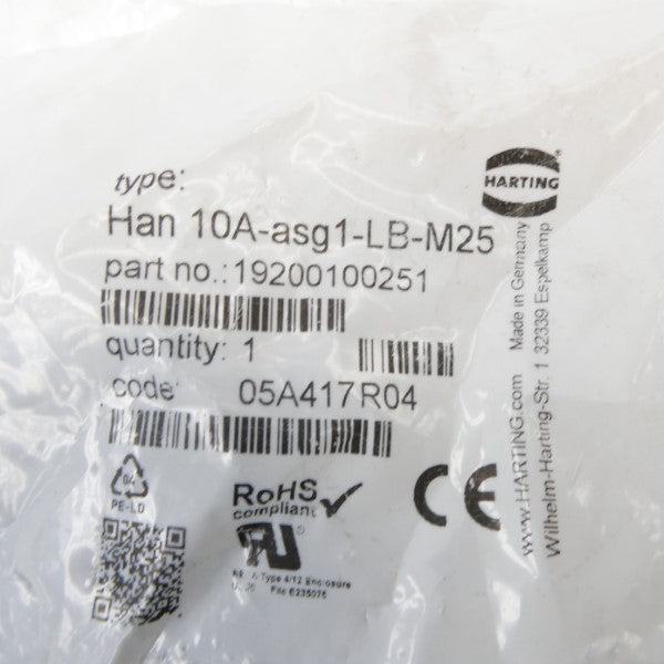 HARTING 19200100251 HAN10A-ASG1-LB-M25 NSMP