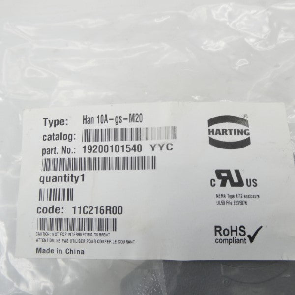 HARTING 19200101540 HAN10A-GS-M20 NSMP