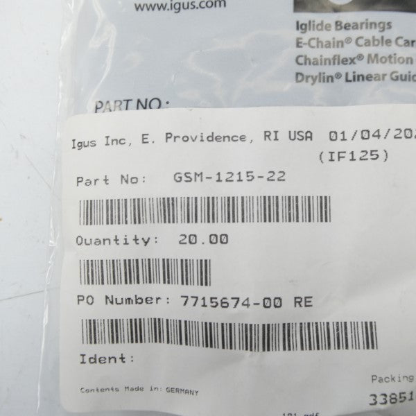 IGUS GSM-1215-22 (PKG OF 21) NSMP