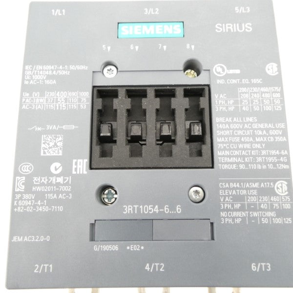 SIEMENS 3RT1054-6AF36 110-127V 115A NSMP