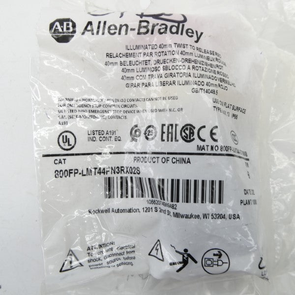 ALLEN BRADLEY 800FP-LMT44PN3RX02S SER. B NSMP