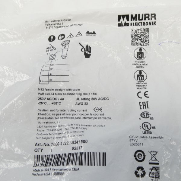 MURR ELEKTRONIK 7000-12221-6341500 250VAC/DC 4A NSMP