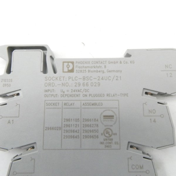 PHOENIX CONTACT PLC-BSC-24UC/21 2966029 24VAC/DC (GREY) (AS PICTURED) NSNP