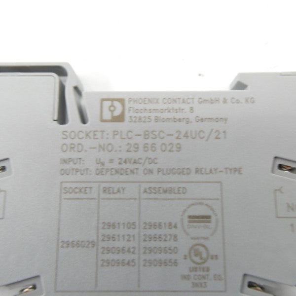 PHOENIX CONTACT PLC-BSC-24UC/21 2966029 24VAC/DC (GREY) NSNP