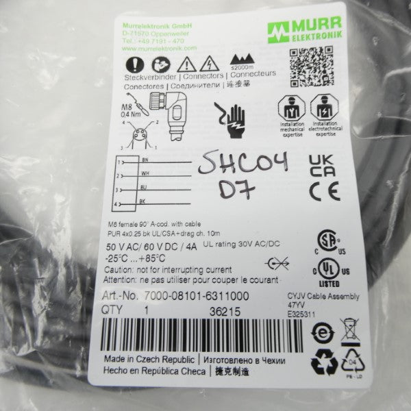 MURR ELEKTRONIK 7000-08101-6311000 50VAC 4A NSMP