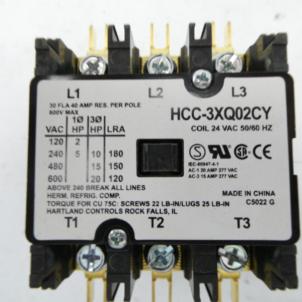 HARTLAND CONTROLS HCC-3XQ02CY 24VAC 40A NSNP