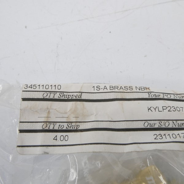 NITTO KOHKI 345110110 1S-A-BRASS-NBR (PKG OF 4) NSMP