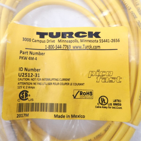 TURCK PKW4M-4 U2512-31 125V 2A NSMP