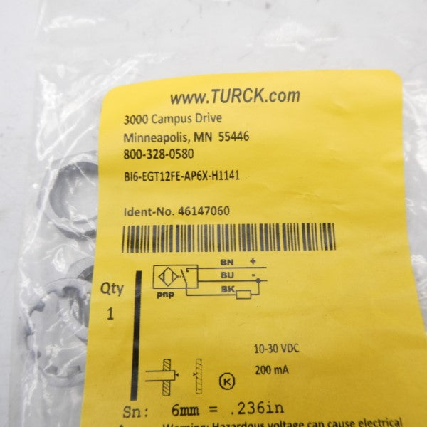 TURCK BI6-EGT12FE-AP6X-H1141 46147060 10-30VDC NSMP