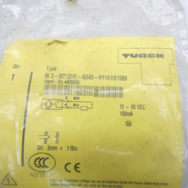 TURCK BI3-MT12HE-AD4X-H1141/S1589 4405086 10-65VDC NSMP
