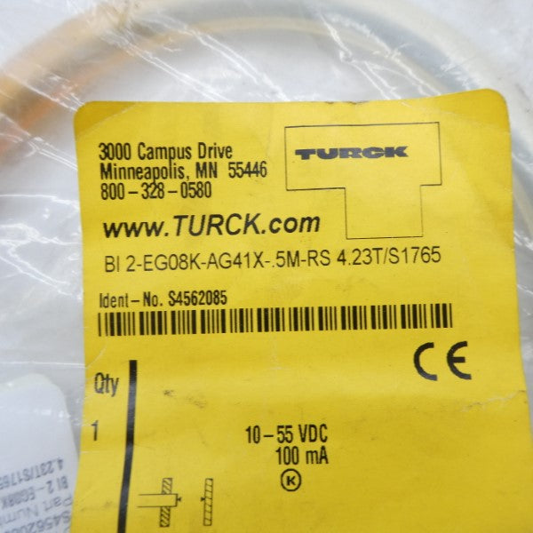 TURCK BI2-EG08K-AG41X-.5M-RS4.23T/S1765 S4562085 10-55VDC NSMP