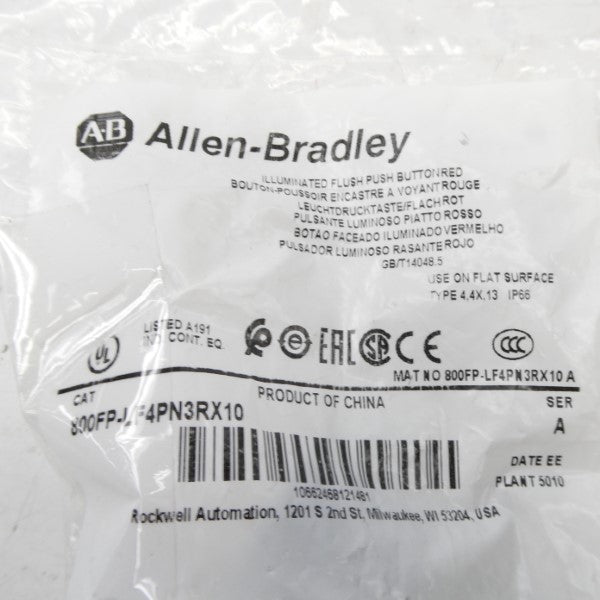 ALLEN BRADLEY 800FP-LF4PN3RX10 SER. A NSMP