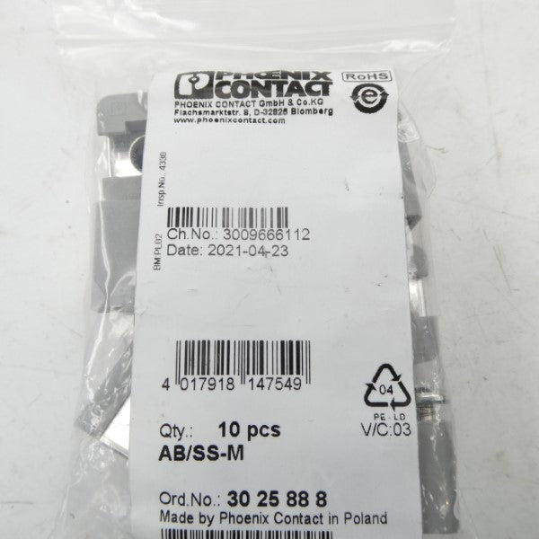 PHOENIX CONTACT AB/SS-M 3025888 (PKG OF 10) NSMP