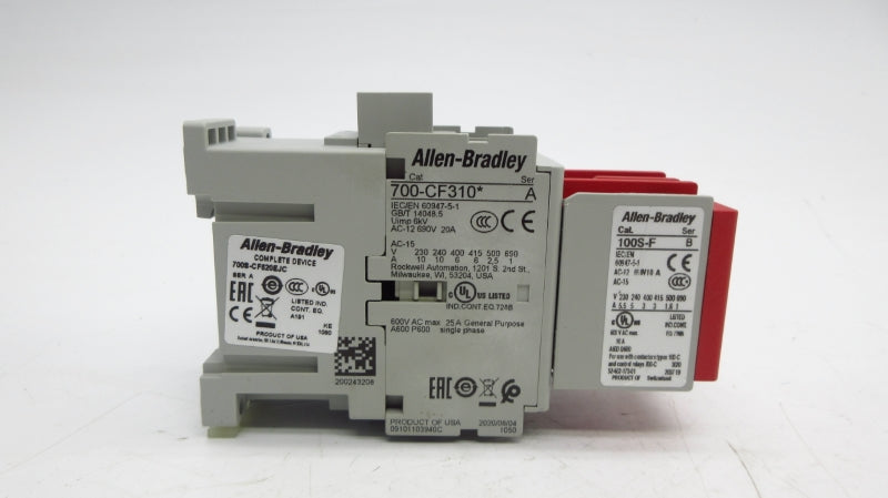 ALLEN BRADLEY 700S-CF620EJC SER. A 24VDC 20A (BR/WH) NSMP