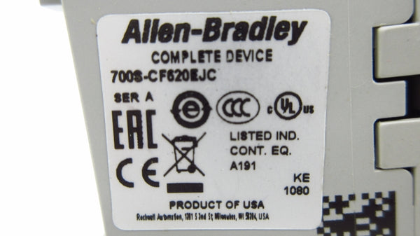 ALLEN BRADLEY 700S-CF620EJC SER. A 24VDC 20A (BR/WH) NSMP