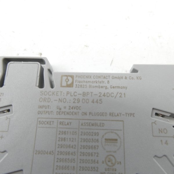 PHOENIX CONTACT PLC-BPT-24DC/21 2900445 24VDC NSNP