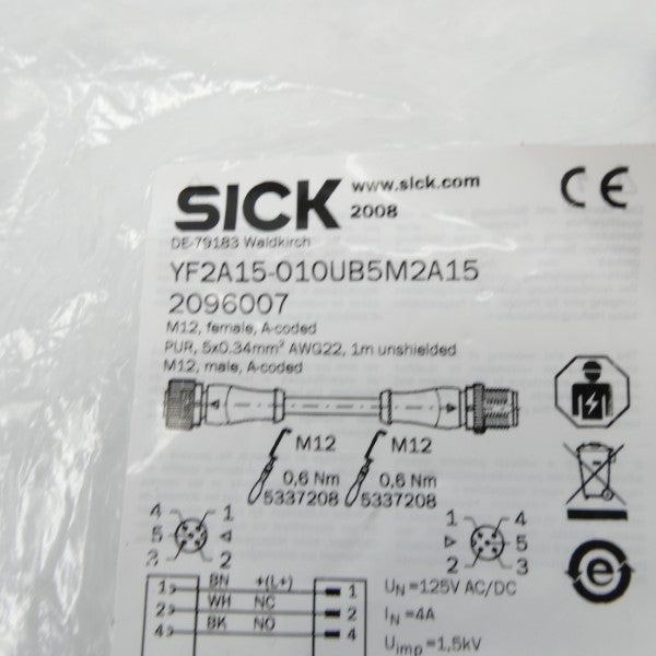 SICK YF2A15-010UB5M2A15 2096007 125VAC/DC 4A NSMP