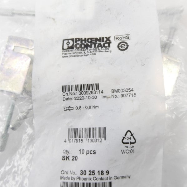 PHOENIX CONTACT SK20 3025189 (PKG OF 10) NSMP