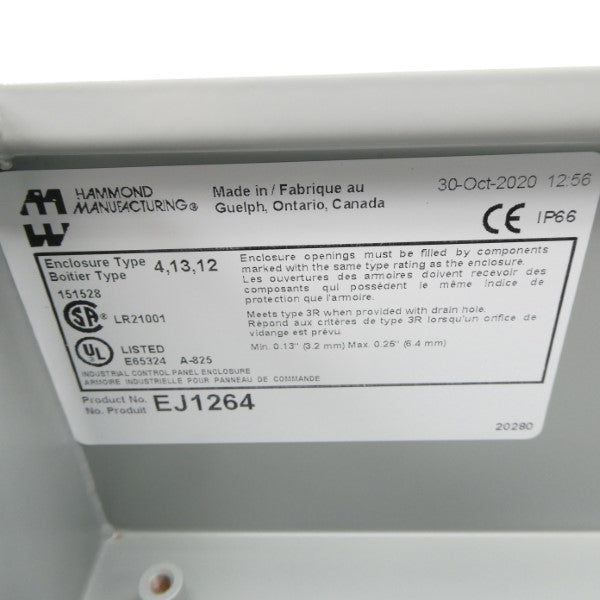 HAMMOND MANUFACTURING EJ1264 NSMP