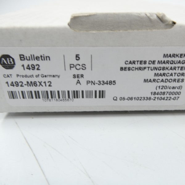 ALLEN BRADLEY 1492-M6X12 SER. A (PKG OF 2) (WH) NSMP