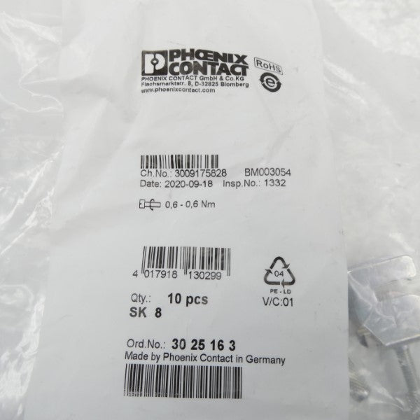 PHOENIX CONTACT SK8 3025163 (PKG OF 2) NSMP