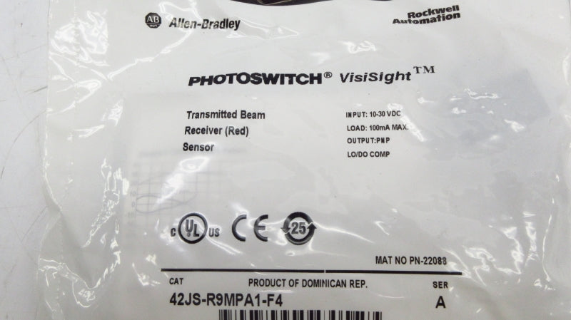 ALLEN BRADLEY 42JS-R9MPA1-F4 SER. A 10-30VDC NSMP