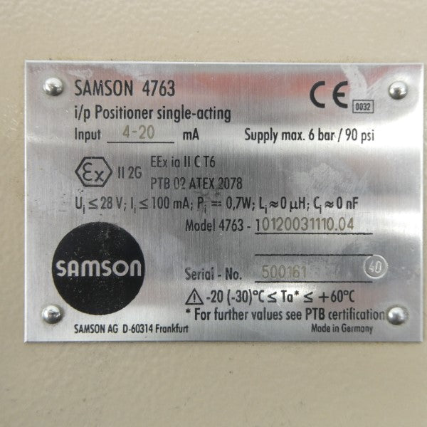 SAMSON 4763-10120031110.04 28V 90PSI NSNP