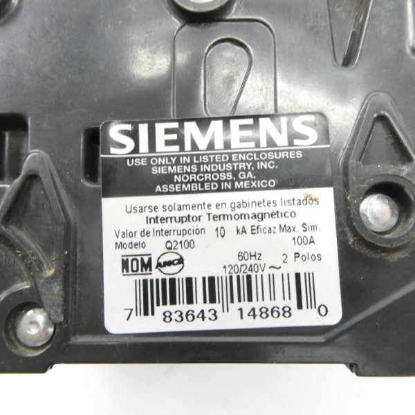 SIEMENS Q2100 120/240V 100A NSNP