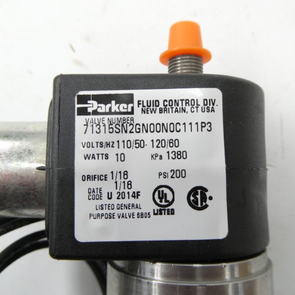 PARKER 71315SN2GN00N0C111P3 110/120V 200PSI 1/16" NSMP