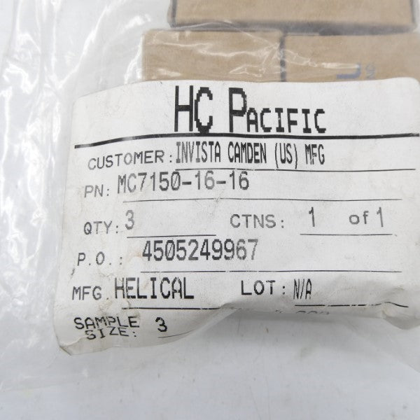 HC PACIFIC MC7150-16-16 (PKG OF 3) NSMP