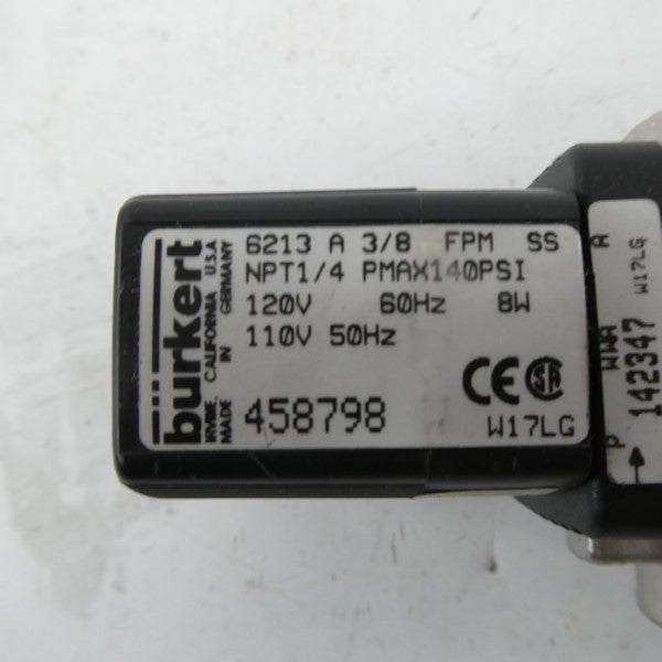 BURKERT 6213A3/8FPMSS 458798 110/120V NSMP