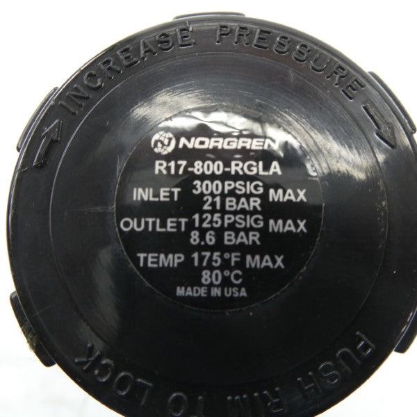 NORGREN R17-800-RGLA 300PSI (BLACK) NSNP