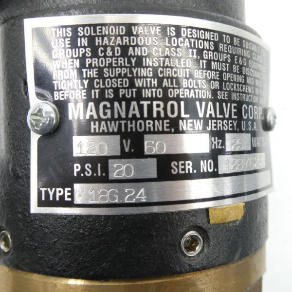 MAGNATROL VALVE F18G24 120V 20PSI NSNP