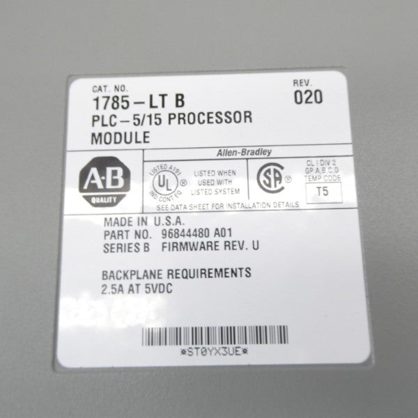 ALLEN BRADLEY 1785-LTB SER. B 5VDC 2.5A REV. 020 NSMP