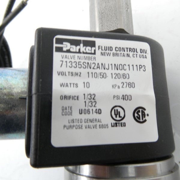 PARKER 71335SN2ANJ1N0C111P3 110/120V 400PSI 1/32" NSMP
