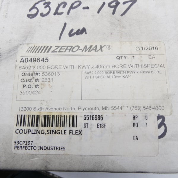 ZERO MAX A049645 6A52 2" NSMP