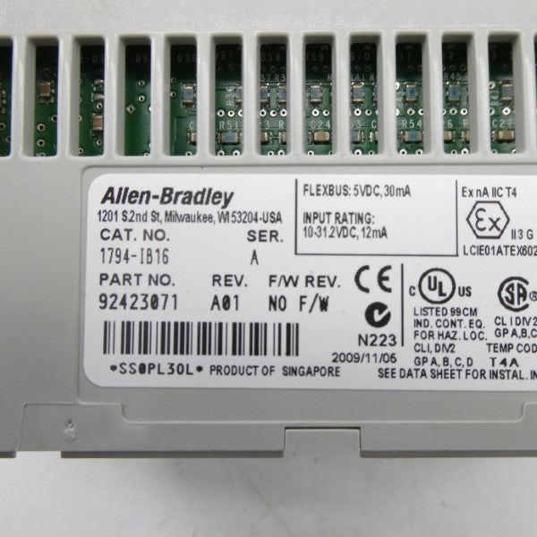 ALLEN BRADLEY 1794-IB16 SER. A 10-31.2VDC REV. A01 NSMP