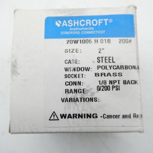 ASHCROFT 20W1005H01B200# 200PSI 2" NSMP
