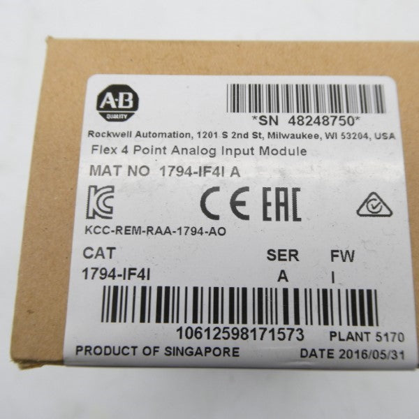 ALLEN BRADLEY 1794-IF4I SER. A F/W I DATE: 2016 NSFS