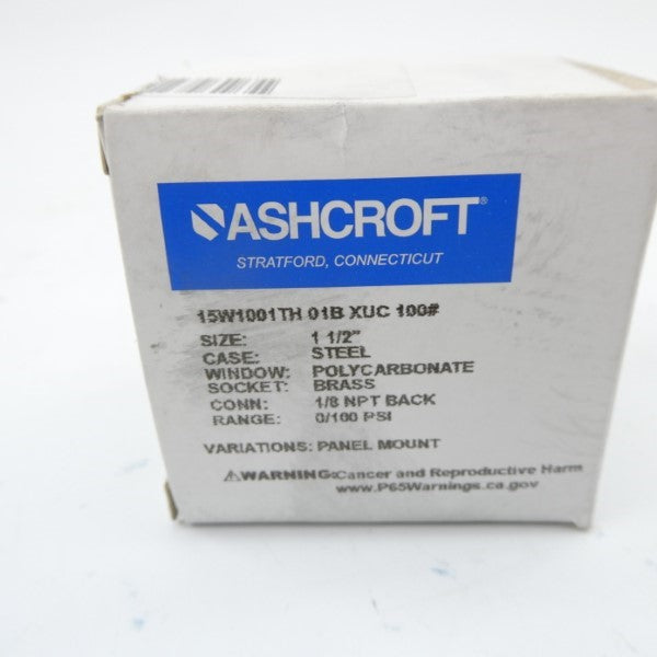 ASHCROFT 15W1001TH01BXUC100# 100PSI 1-1/2" NSMP