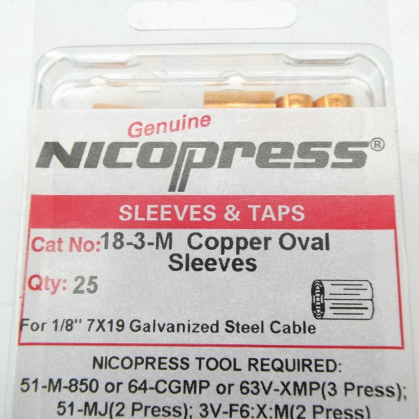 NICOPRESS 18-3-M (PKG OF 25) NSMP