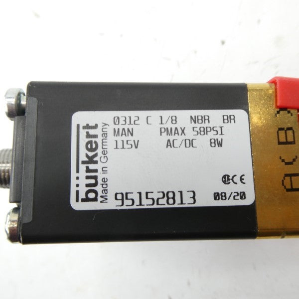 BURKERT 0312C1/8NBRBR 95152813 115VAC/DC 58PSI NSNP