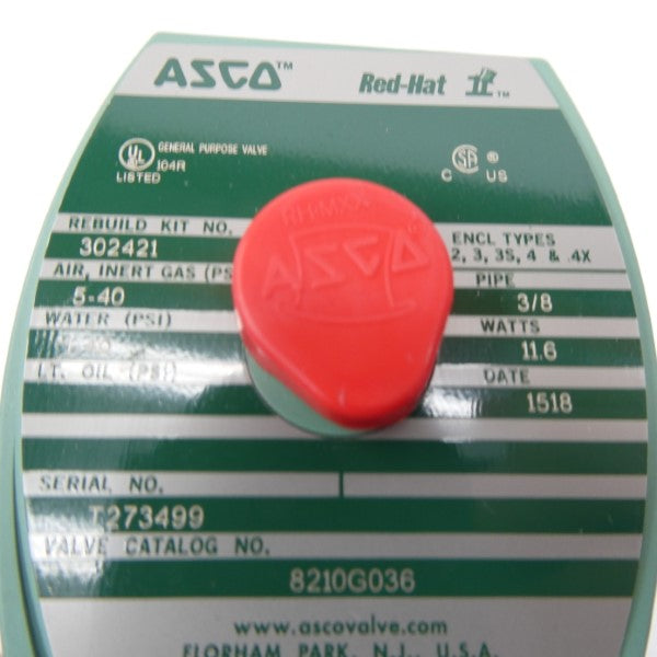 ASCO 8210G036 24VDC 1-40PSI 3/8" NSMP